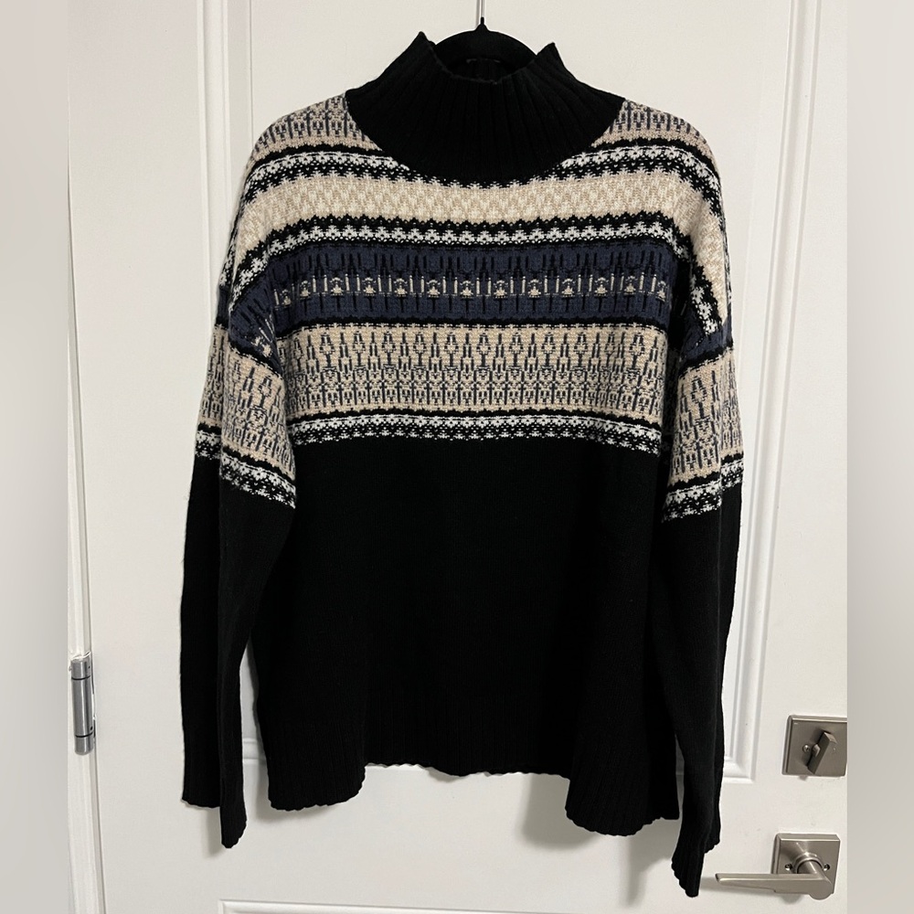 NWT - Frank & Oak Lambswool Fair Isle Mockneck Women’s Sweater - Size S, L